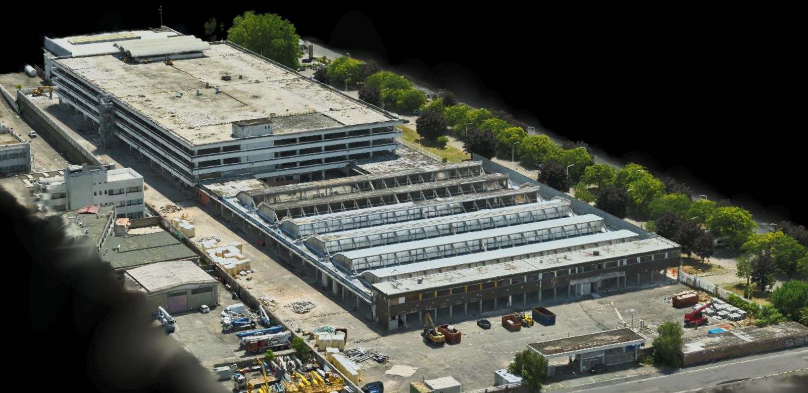 Digital twin fotorealistico del cantiere: capannoni, coperture e piazzali