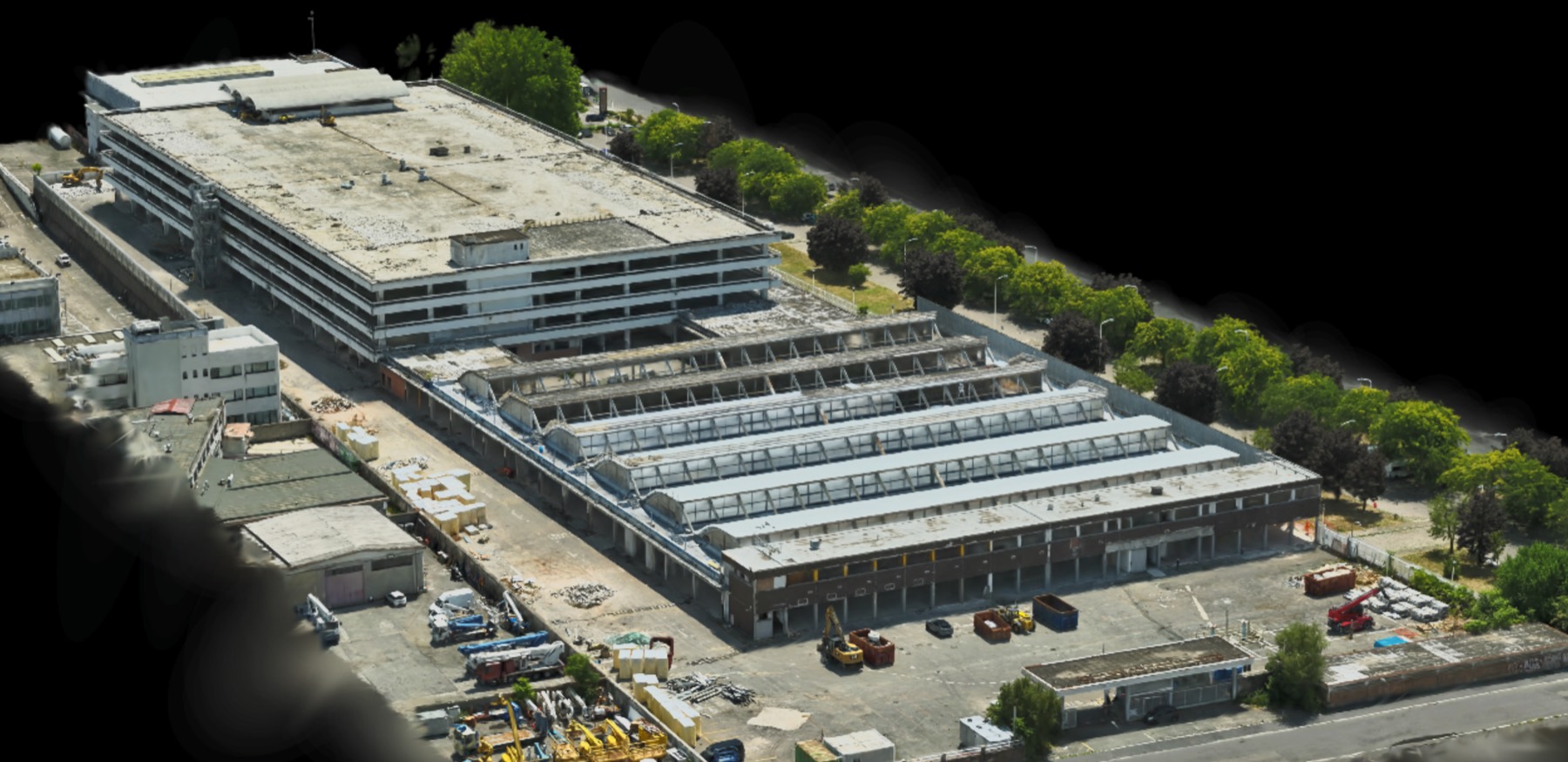 Digital twin fotorealistico del cantiere: capannoni, coperture e piazzali